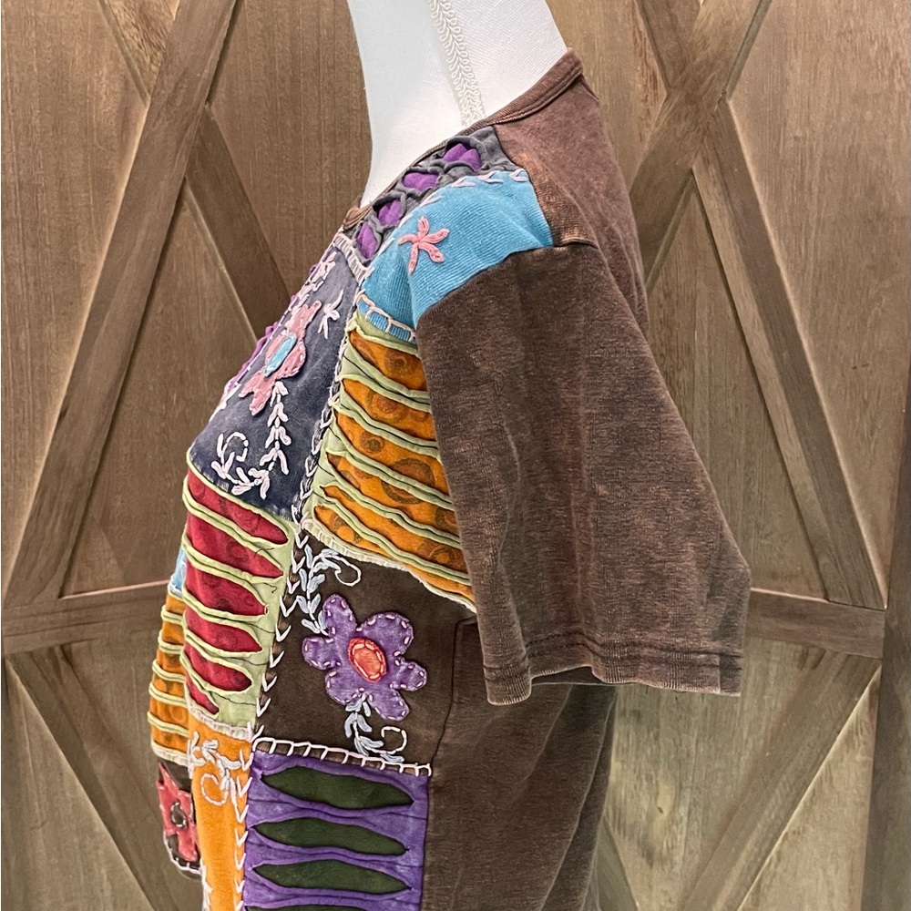 Rising International Multicolor Patchwork Short S… - image 5